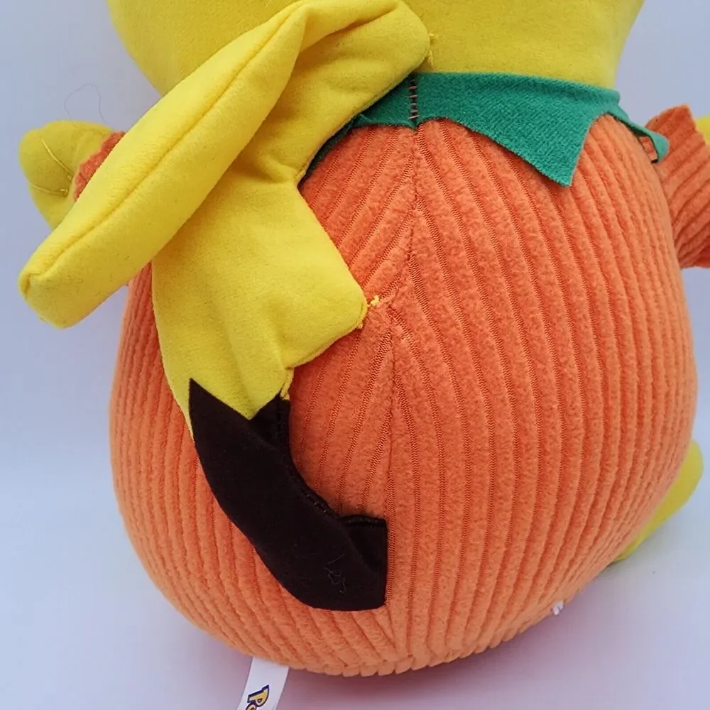 Pikachu Pokemon Halloween Pumpkin Plush 16” Red Cheeks Jack-O-Lantern Toy 2022
